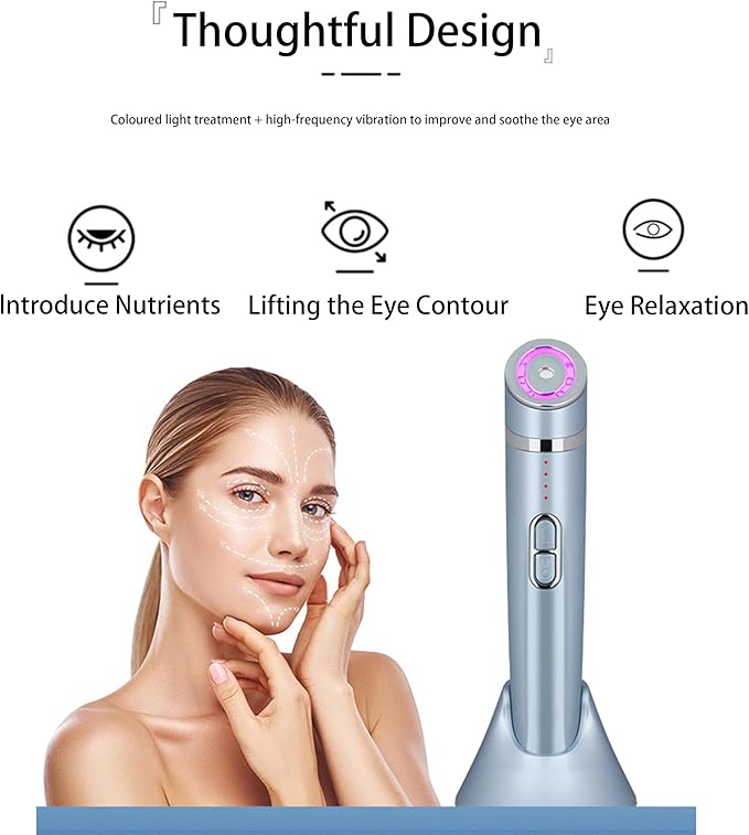 Micro-Vibration Eye & Face Massager – Dark Circle Reducer, Anti-Wrinkle, Skin Tightening & Lifting Device